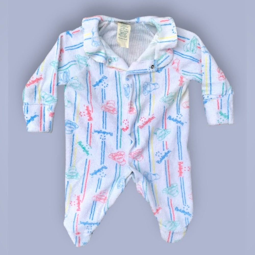 Vintage Paddington Bear Brand Baby Onesie Newborn - 3 months